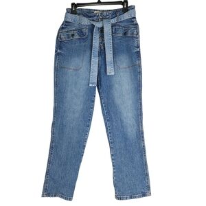 Kensie Light Blue Boyfriend Jeans with Tie Belt